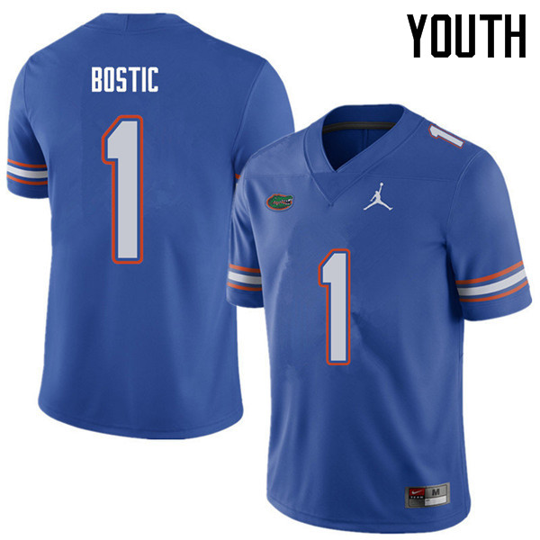 Jordan Brand Youth #1 Jonathan Bostic Florida Gators College Football Jerseys Sale-Royal